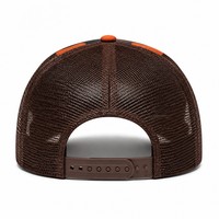 Casquette de chasse unisexe style camionneur, imprimé camouflage orange, dos en maille, fermeture snapback, visière incurvée, six panneaux, réglable, vente en gros
