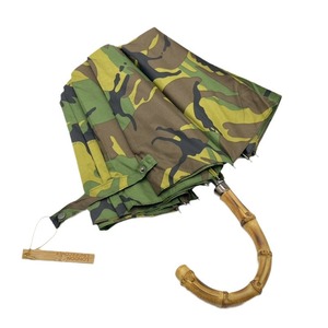 Parapluie pliant anti-vent tout-en-un de 23 pouces, 10 baleines, manuel, avec poignée en bambou camouflage, design classique courbé pour gentleman - Product Image 5