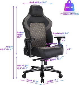<span class=keywords><strong>Chaise</strong></span> de <span class=keywords><strong>gaming</strong></span> Anji DDP, <span class=keywords><strong>chaise</strong></span> de bureau ergonomique pour PC, grande et haute, pour longues heures de travail, marron - Product Image 3