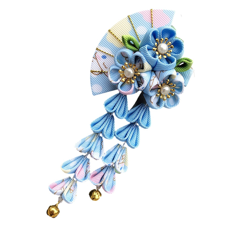 Süße Japanische Haarklammer Mit Kimono-Blumenmotiv – Perfekt Für Kimono- Und Hanfu-Styling