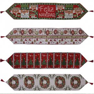 New Elegant <b>Christmas</b> Home Dining Knitted Fabric Table Runner & <b>Tablecloth</b> Animal Print Made in China - Product Image 5