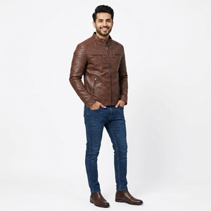 Veste d'hiver pour homme, style cuir blanc de haute qualité, chaude, vente en gros de vestes pour homme - Product Image 1