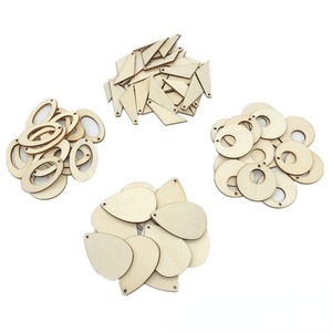 20mm-50mm 50 pcs Madeira Inacabada Fatias Oval Natural para DIY Artes e Ofícios Projetos Brincos Pingente