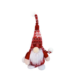 Mignon Noël À La Mode Rudolf Adorable Tricoté Chapeau Gnome Ornements En Peluche pour La Fête De La Famille - Product Image 6