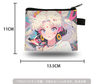 Monedero Pequeño de Poliéster con Diseño de Sailor Moon para Niños y Niñas de Primaria, Estampado Veraniego y Dulce