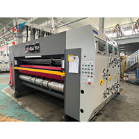 Waterinktprint-, sleuf-, stans- en stapelmachine voor het printen en produceren van golfkartonnen dozen