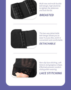 Shorty gainant amincissant taille haute pour femme, effet ventre plat, contrôle du ventre, rehausseur de fesses, avec ceinture enveloppante - Product Image 4