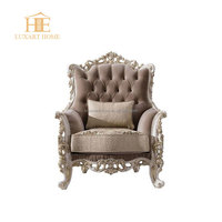 Fauteuils d'appoint en bois massif de style français antique classique, fauteuil d'appoint de luxe avec accoudoirs pour salon, fauteuil de salon pour hôtel