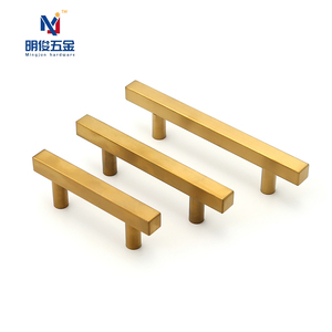 Kenop pintu laci tabung persegi lemari dapur pegangan baja tahan karat gaya Amerika Modern Gagang furnitur - Product Image 3