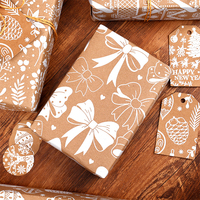 Papier cadeau kraft recyclable de luxe imprimé sur mesure 80 g/m², série de Noël haut de gamme, décoration de fêtes, super blanc