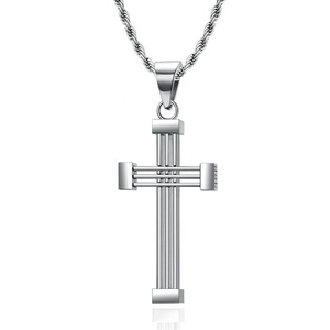 ARNAN Collier croix en acier inoxydable <span class=keywords><strong>Combinaison</strong></span> multicouche Pendentif <span class=keywords><strong>de</strong></span> couple hip-hop à la mode personnalisé pour hommes en acier inoxydable - Product Image 1