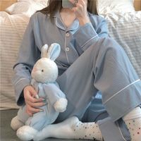Pyjama ample pour femmes, nouvelle collection été, grande taille, vêtements de maison, séchage rapide, manches courtes et longues, printemps, automne, hiver - XL, tricoté