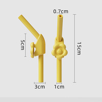Paille à soupe pour bébé en silicone, accessoire détachable pour la consommation de congee et d'aliments complémentaires pour enfants