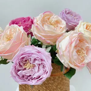 Hoa Nhân Tạo Bất Cảm Ứng Rose Flower Cho Đám Cưới Và Trang Trí Nội Thất Austin Rose Flower Cho Đám Cưới Trang Trí