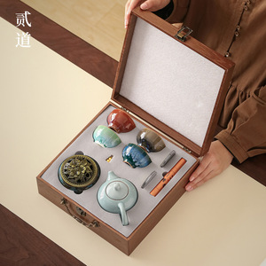 Four Seasons Tea <b>Set</b> Ceramic Xishi <b>Teapot</b> Gift Box Chinese Style Luxury Birthday Gift for Elders and Parents - Product Image 1