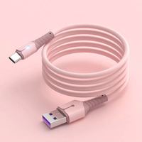 Cable de Carga Inalámbrico 3 en 1 de Silicona Líquida, Carga Rápida, Sincronización de Datos, 100W, Alta Velocidad, Durable, para Múltiples Dispositivos Móviles