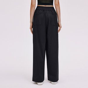 Custom Private Logo Outdoor Drawstring Loose Wide Leg Women Windproof Pant <b>Trousers</b> With Cargo Pocket - Product Image 4