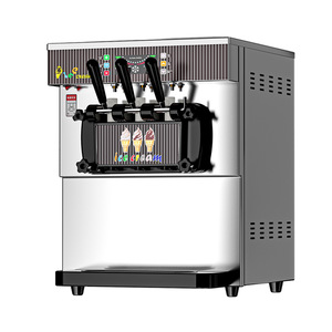 Máquina de Helado Suave Comercial Vertical de Tres Colores, de Acero Inoxidable, Automática - Product Image 1