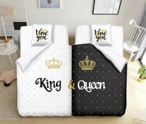 Housse de couette en microfibre à impression numérique séparée, motif Mr & Mrs, ensemble de draps, ensemble de literie pour la Saint-Valentin - Product Image 6