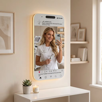 Miroir LED moderne style Instagram avec capteur IP44, lumière selfie personnalisable avec nom d'utilisateur pour salon de beauté, salle de sport, livraison directe mondiale