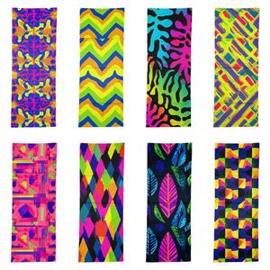 Soft Custom Logo UV Reativo Poliéster Multifuncional Quadrado Lenço Pashmina Stretch Inverno Impresso Psicodélico - Product Image 3