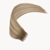 Extensions de cheveux humains vierges bruts, tissage papillon micro XO invisible et sans couture, avec racine ombrée personnalisée et mèches, pour revendeurs