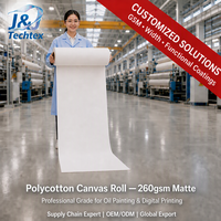 Lienzo de Impresión de Poliéster Mate de 260 g/m², Compatible con Impresoras Epson, Canon y HP