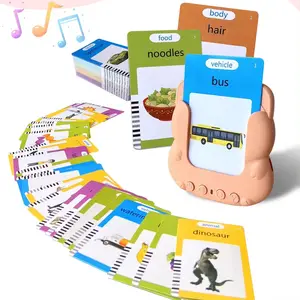 Samtoy yeni 112 kartları Montessori bilişsel cep konuşma terapi oyuncaklar bebek çocuk öğrenme flaş kartları ile soru fonksiyonu
