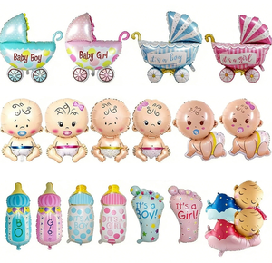 Ballons en aluminium en gros en forme de pied, garçon, fille, biberon, poussette pour la décoration de fête de naissance et de nouveau-né - Product Image 1