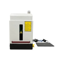 Machine de gravure laser à fibre compacte 20W 30W 50W avec axe rotatif pour bijoux et bagues, prend en charge les formats DXF PLT BMP AI