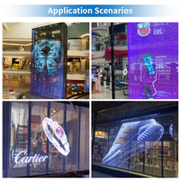 Vitrine Led transparente 3.91-7.81 1000X1000mm 1X1m panneau tenture murale écran numérique pour Film de fenêtre en verre de magasin