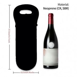 Sac de transport isotherme personnalisé en néoprène pour bouteille de vin simple ou double, idéal pour les voyages, pique-niques et fêtes - Product Image 2