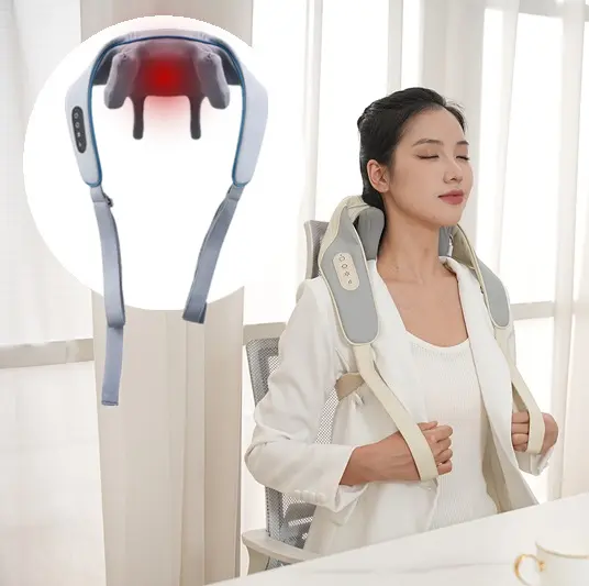 2024 masseur électrique amélioré de cou et d'épaule de pétrissage de tissu profond avec la chaleur