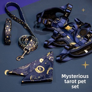 Ensemble d'accessoires pour animaux de compagnie Echo Kopai K Series avec imprimé lune et étoiles : harnais, laisse, collier, bavoir et vêtements pour chien - Product Image 2