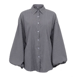새로운 스타일 긴팔 체크 셔츠 - Product Image 1