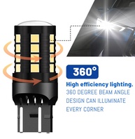 M2 1500LM 1157 3157 7443 BAW15D W21w DC9-30V 27SMD T20 Canbus Led Feu de recul, Feu de jour, Feu arrière avec projecteur pour voiture