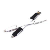 Mini llavero de Cable de datos para Samsung, Micro USB tipo C OTG 4 en 1 3A, 13CM, regalo de promoción