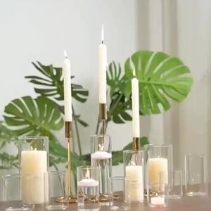 Wedding <b>Decor</b> High Jars Large Clear Glass Candle Holder Water Straight Heat Resistant Floating Empty Sand Candle Containers - Product Image 3
