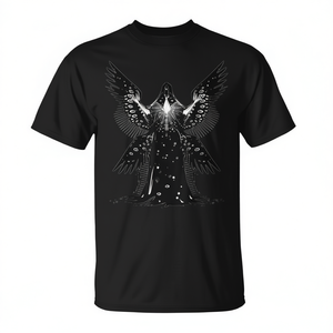 T-shirt Unholy Seraphim Angel Gothic Streetwear, maglietta grafica da uomo nera - Product Image 2