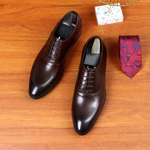 Chaussures pour hommes formelles de bureau décontracté Oxford, chaussures pour hommes en cuir véritable rétro élégantes et simples à bout pointu - Product Image 5
