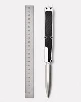 Couteau pliant d'extérieur personnalisé, lame en acier inoxydable à pointe tombante, manche en aluminium, outil utilitaire de camping, couteau de poche