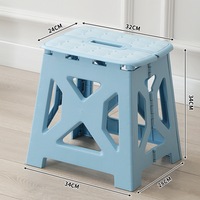Tabouret pliant robuste en plastique de grande taille pour cuisine, salle de bain, extérieur, pêche, adultes, avec poignée