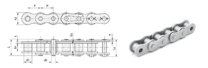 Chaîne en acier allié au chrome-molybdène, revêtement Dacromet 20BDR, conception personnalisée, pour système de transmission d'ascenseur. - Product Image 2
