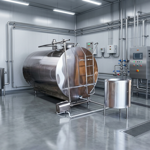 Réservoir de refroidissement du lait en acier inoxydable |   Réservoir de Stockage de Lait Frais avec Tuyauterie Sanitaire pour Exploitation Agricole et Transformation du Lait - Product Image 2