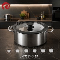 Couvercle en verre multifonctionnel et écologique, rond et bombé, pour poêle à frire profonde, en verre trempé, avec trou d'aération pour la cuisson