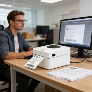 เครื่องพิมพ์สติกเกอร์ความร้อน AIXW 4x6 ขนาดใหญ่ กระดาษด้านใน 110 มม. เครื่องพิมพ์ฉลากจัดส่ง พร้อม USB WIFI-สินค้าพร้อมส่ง - Product Image 2