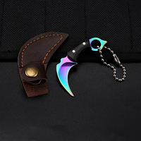 Couteau porte-clés en métal, couteau de poche en acier inoxydable, petit couteau de camping portable, éplucheur, lame fixe, outil multi-usages EDC
