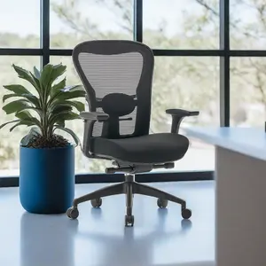 Cadeira de escritório resistente de malha fixa com chaves de malha para escritório, cadeiras grandes, instruções de montagem
