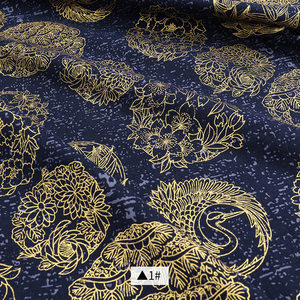 <span class=keywords><strong>Tissu</strong></span> <span class=keywords><strong>Kimono</strong></span> <span class=keywords><strong>japonais</strong></span> Jacquard bronze doré 100% pur coton tissé artisanat bricolage couture robe marine pour sacs de décoration intérieure Diwali - Product Image 5