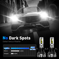 Pour système d'éclairage automobile 160W PRO, ampoule de phare LED à couverture 360° H1/H7/H11/H4/9005 6500k Blanc IP68 Étanche A3 X5